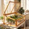 Cold Frame Greenhouse Wood Raised Planter Bed with Transparent Roof
